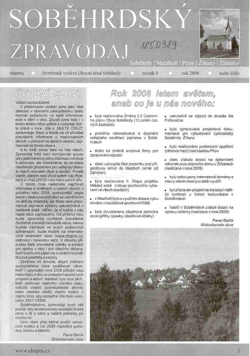 Soběhrdský zpravodaj : Soběhrdy, Mezihoří, Phov, Žíňany, Žíňánky