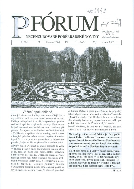 P-fórum : necenzurované poděbradské noviny