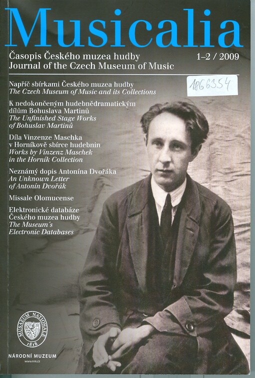 Musicalia : časopis Českého muzea hudby = journal of the Czech Museum of Music