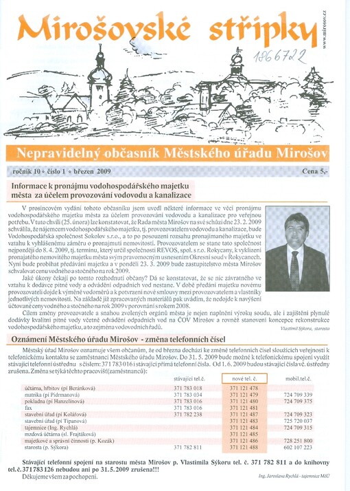 Mirošovské střípky : nepravidelný občasník Městského úřadu Mirošov