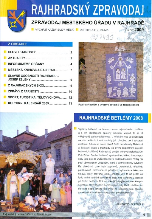 Rajhradský zpravodaj : zpravodaj Městského úřadu v Rajhradě