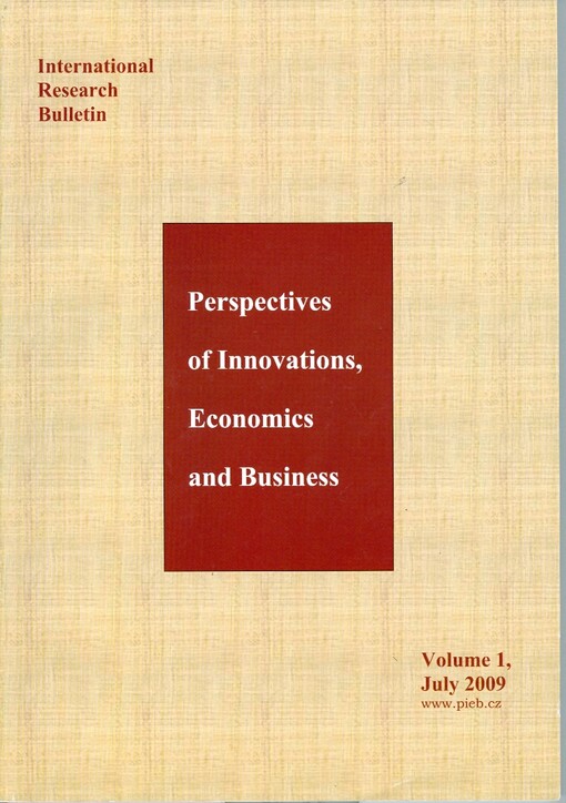 Perspectives of innovations, economics and business : international research bulletin = Perspektivy innovacij, ekonomiki i biznesa : meždunarodnyj naučnyj bjulleten'