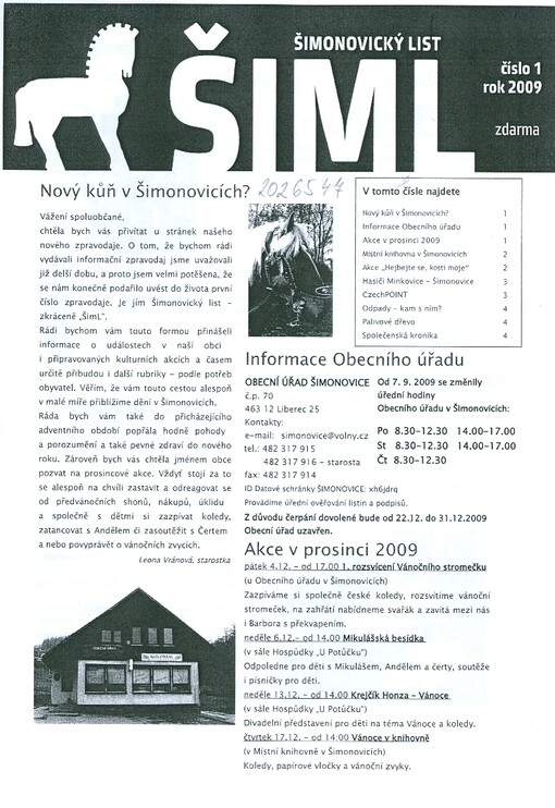 Šiml : šimonovický list