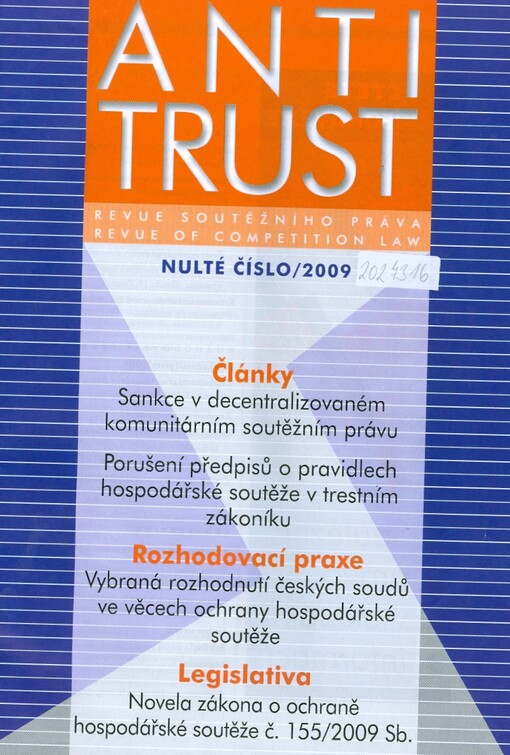 Antitrust : revue soutěžního práva