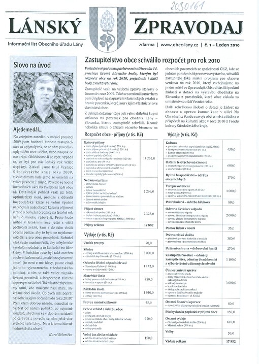 Lánský zpravodaj : informační list Obecního úřadu Lány