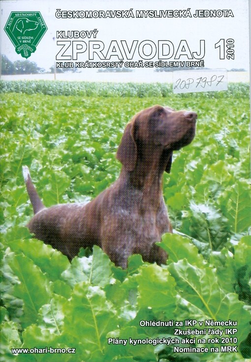 Zpravodaj : Klub krátkosrstý ohař se sídlem v Brně
