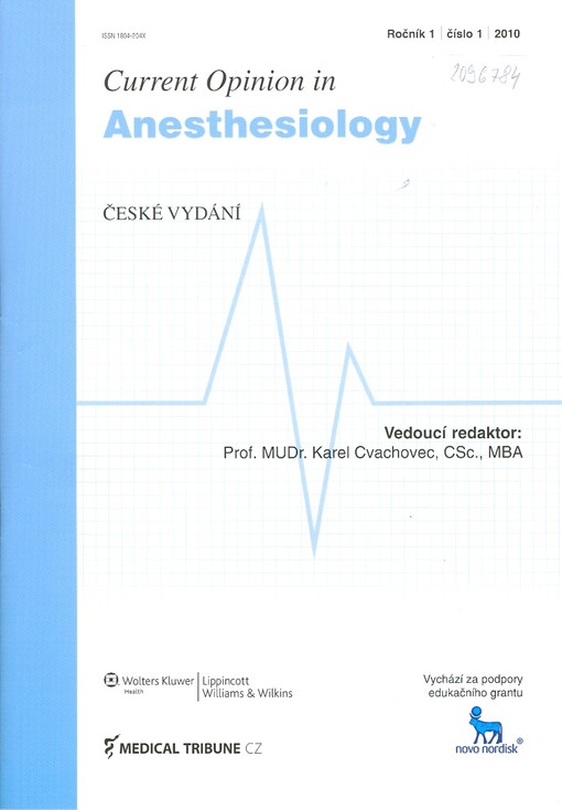 Current opinion in anesthesiology : české vydání