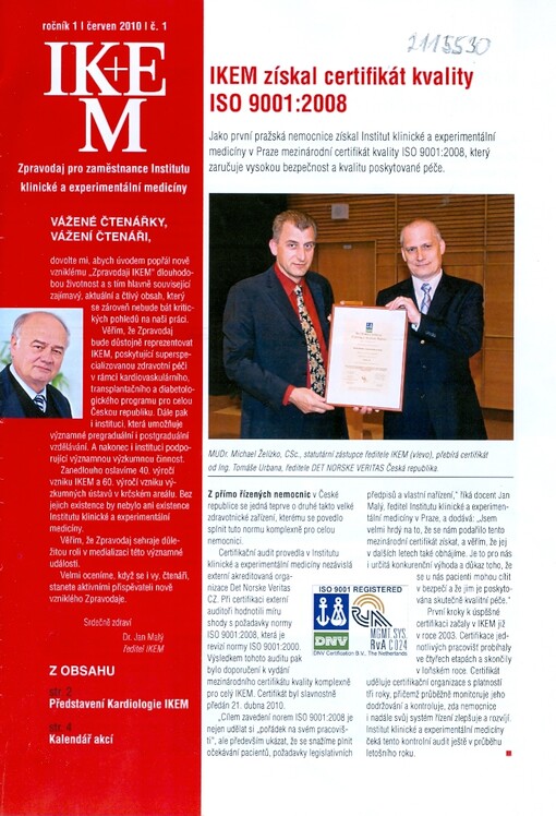 IKEM : zpravodaj pro zaměstnance Institutu klinické a experimentální medicíny