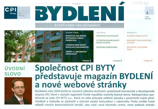 Bydlení : čtvrtletník pro nájemníky