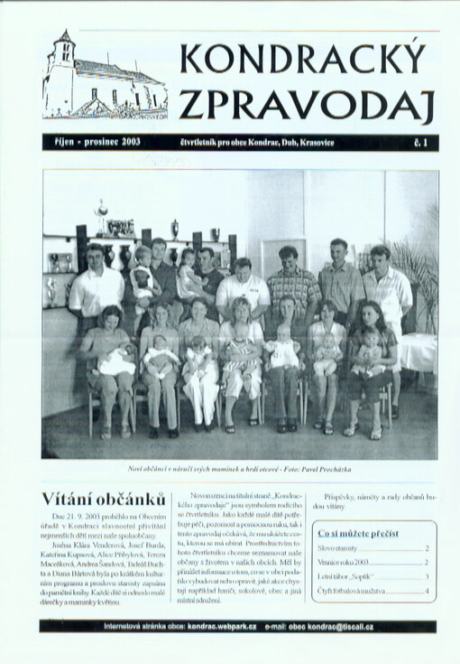 Kondracký zpravodaj : čtvrtletník pro obce Kondrac, Dub, Krasovice