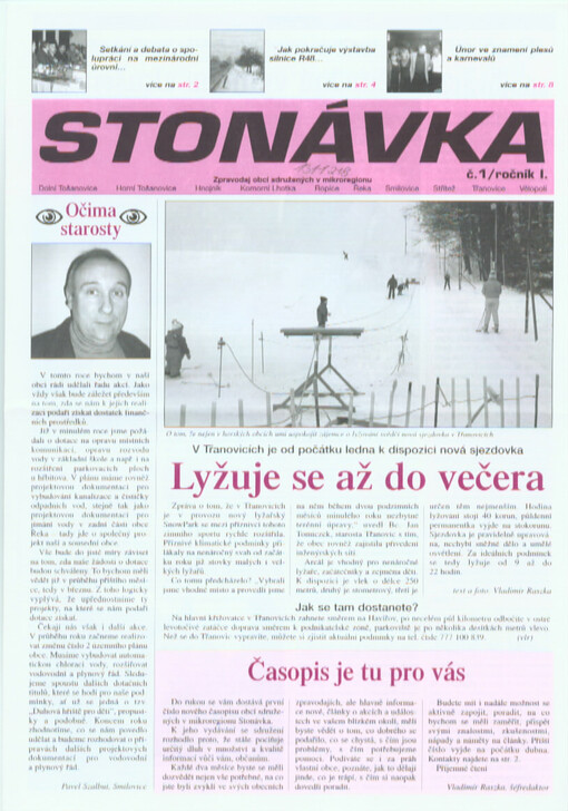 Stonávka : zpravodaj obcí sdružených v mikroregionu : Dolní Tošanovice - Horní Tošanovice - Hnojník - Komorní Lhotka - Ropice - Řeka - Smilovice - Střítež - Třanovice - Vělopolí