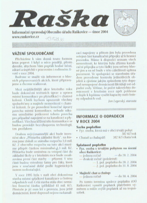 Raška : informační zpravodaj Obecního úřadu Raškovice