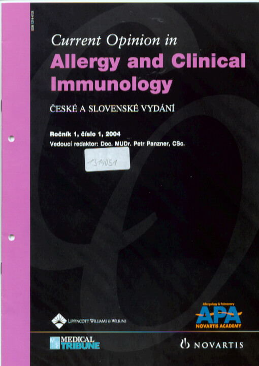 Current opinion in allergy and clinical immunology : české a slovenské vydání