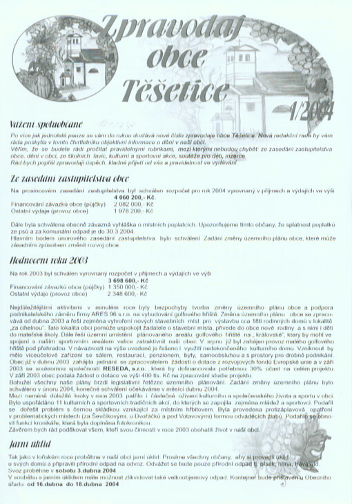Zpravodaj obce Těšetice