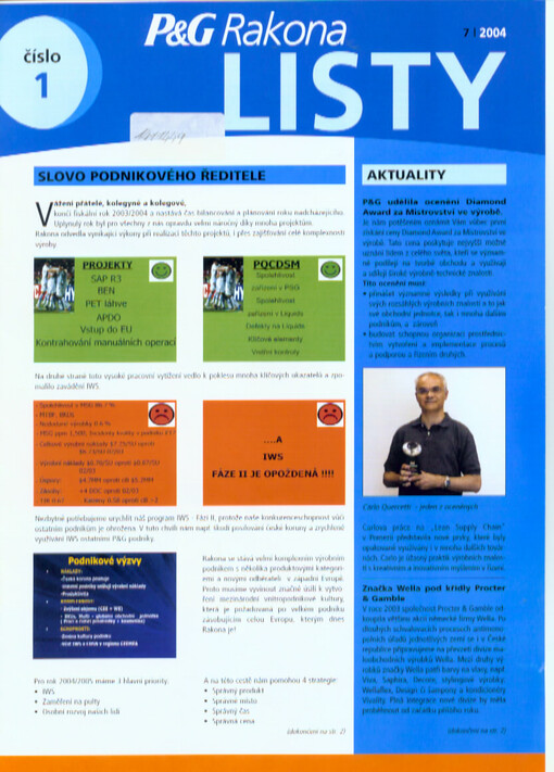 P&G Rakona listy