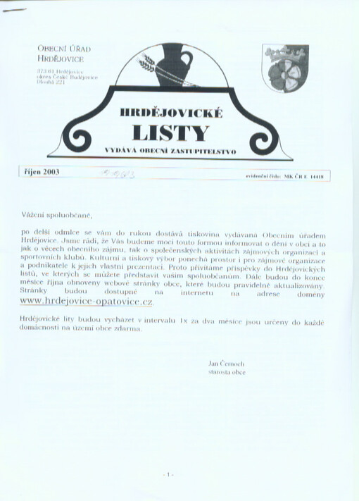 Hrdějovické listy