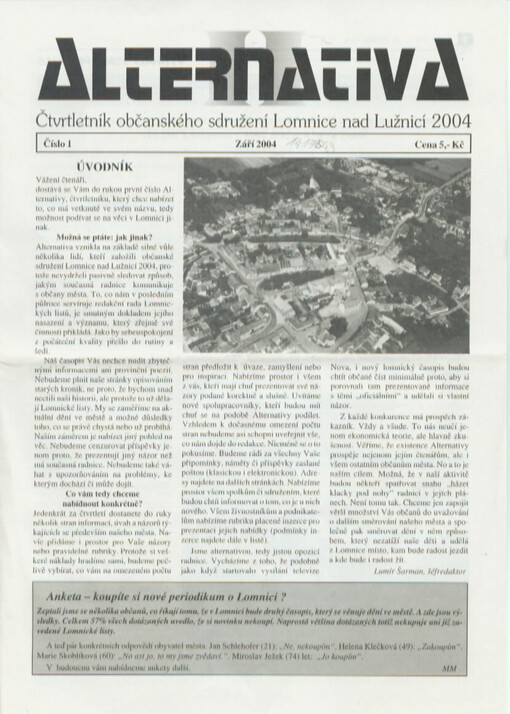 Alternativa : čtvrtletník občanského sdružení Lomnice nad Lužnicí 2004