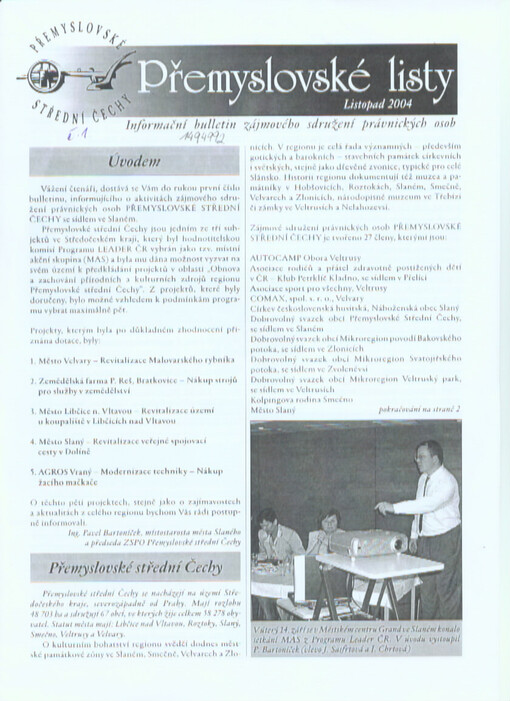 Přemyslovské listy : informační bulletin zájmového sdružení právnických osob