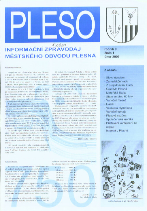Pleso : informační zpravodaj městského obvodu Plesná
