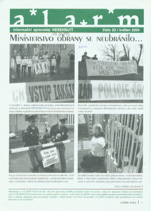 Alarm : informační zpravodaj NESEHNUTÍ