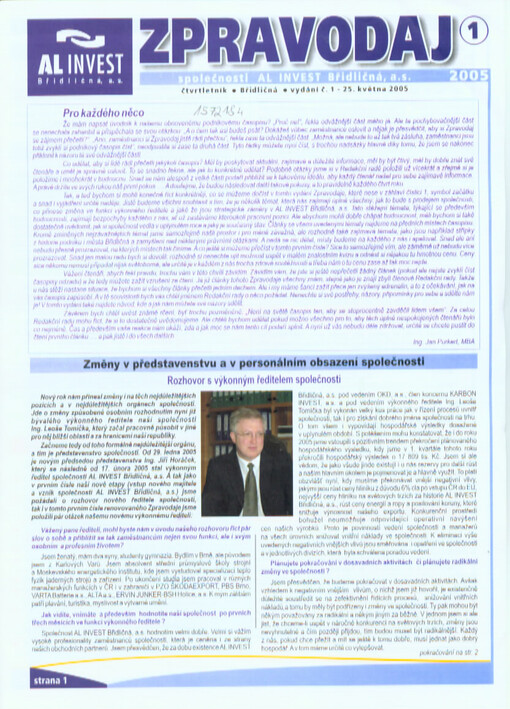 Zpravodaj : společnosti AL Invest Břidličná, a.s.