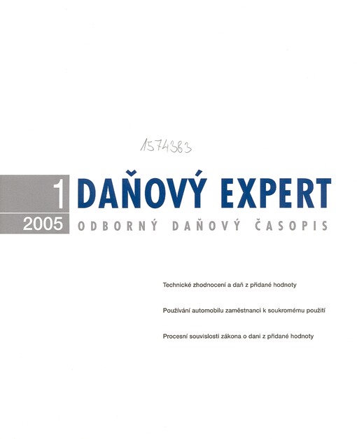Daňový expert : odborný daňový časopis
