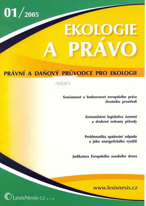Ekologie a právo : právní a daňová průvodce pro ekologii