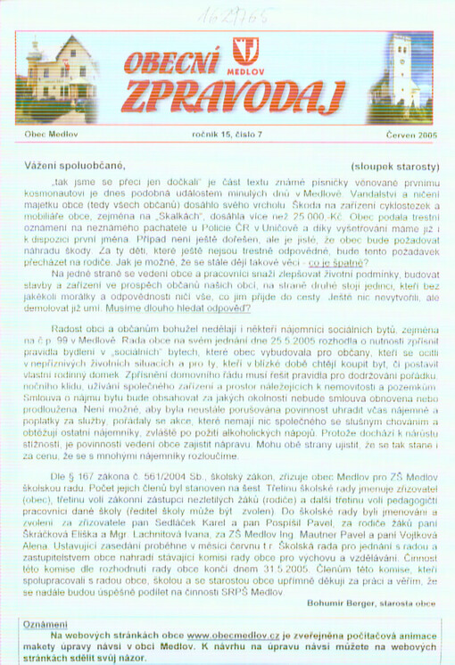 Obecní zpravodaj Medlov