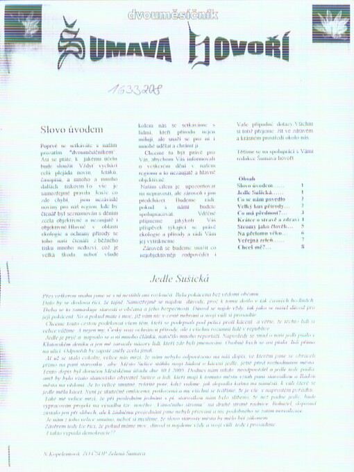 Šumava hovoří : dvouměšíčník