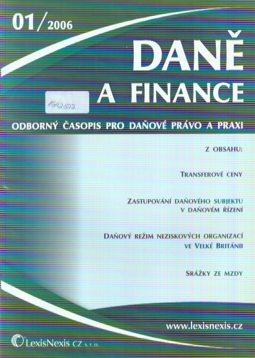 Daně a finance : odborný časopis pro daňové právo a praxi