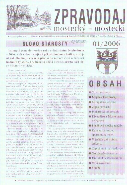 Zpravodaj mostecký = Zpravodaj mostecki : zpravodaj obce Mosty u Jablunkova