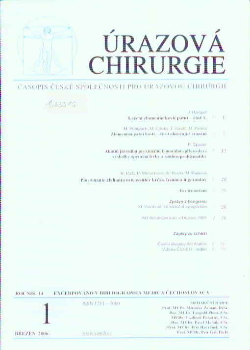 Úrazová chirurgie : časopis České společnosti pro úrazovou chirurgii