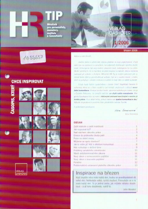 HR tip : měsíčník pro personalisty, manažery, majitele a konzultanty :časopis, který chce inspirovat
