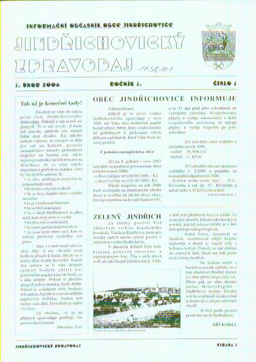 Jindřichovický zpravodaj : informační občasník obce Jindřichovice
