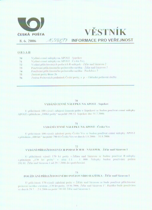 Věstník : informace pro veřejnost