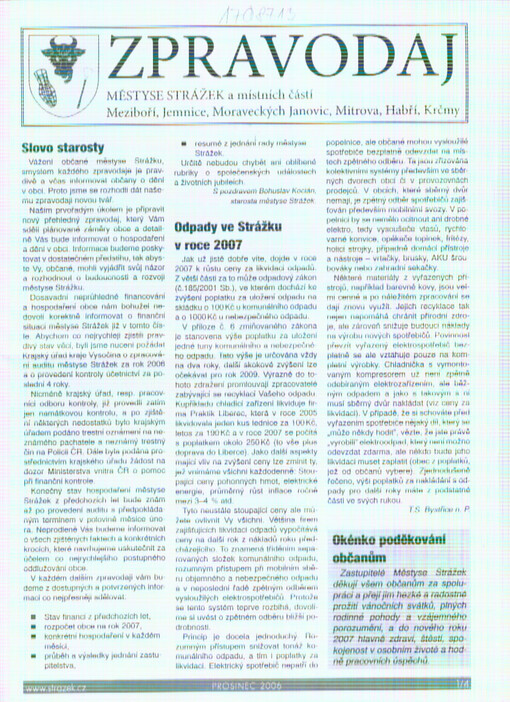 Zpravodaj městyse Strážek : a místních částí Meziboří, Jemnice, Moraveckých Janovic, Mitrova, Habří, Krčmy
