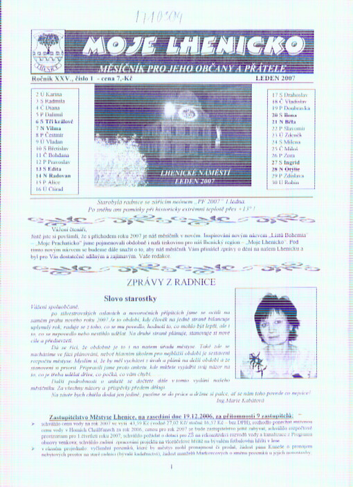 Moje Lhenicko : měsíčník pro jeho občany a přátele