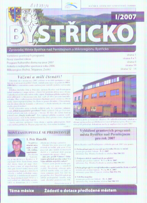 Bystřicko : zpravodaj města Bystřice nad Pernštejnem a Mikroregionu Bystřicko