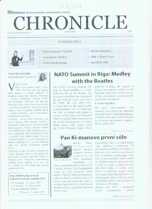 Chronicle : noviny Pražského studentského summitu