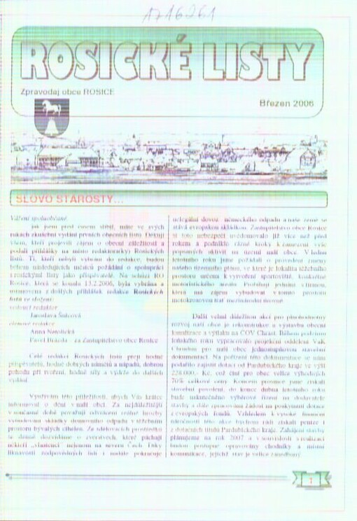 Rosické listy : zpravodaj obce Rosice
