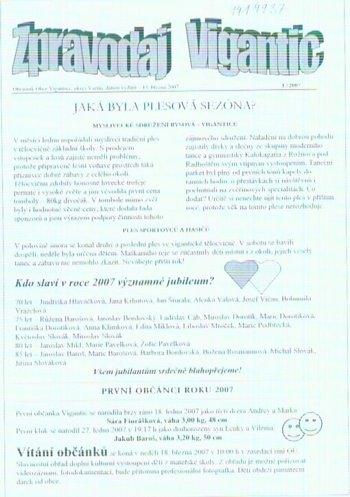 Zpravodaj Vigantic : občasník obce Vigantice