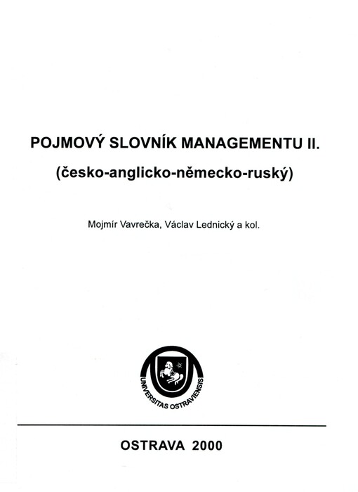 Pojmový slovník managementu :(česko-anglicko-německo-ruský)