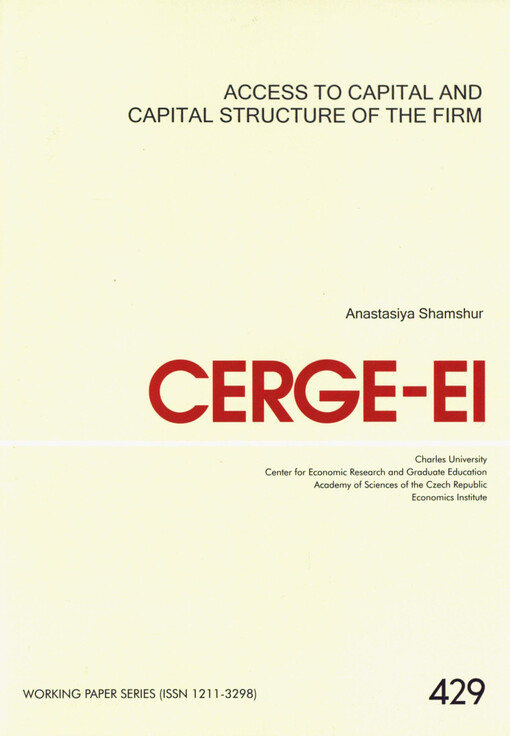 Access to capital and capital structure of the firm
