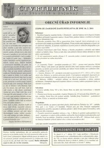 Čtvrtletník pro Žehušice a Bojmany