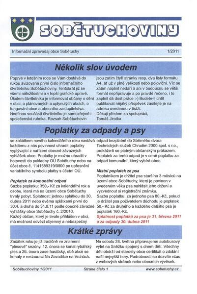 Sobětuchoviny :informační zpravodaj obce Sobětuchy