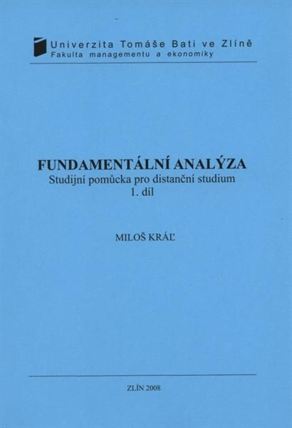 Fundamentální analýza : studijní pomůcka pro distanční studium