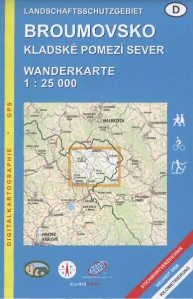 Landschaftsschutzgebiet Broumovsko Kladské pomezí sever : Wanderkarte 1:25 000