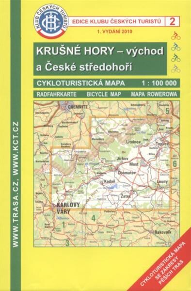 Krušné hory - východ a České středohoří cykloturistická mapa 1:100 000