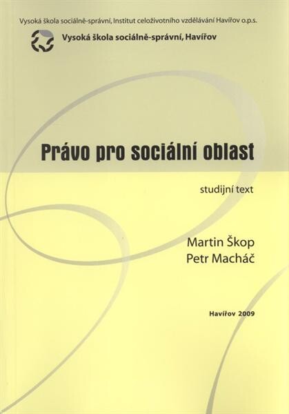 Právo pro sociální oblast : studijní text