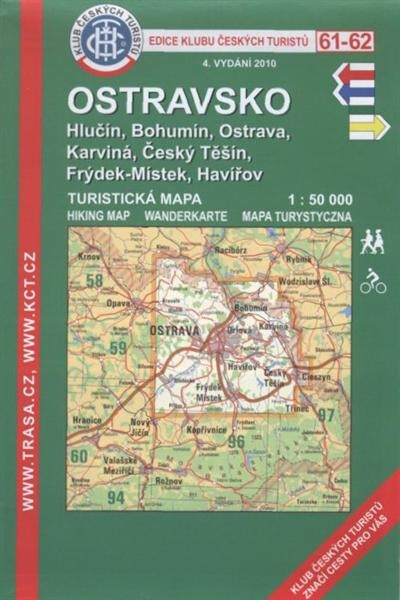 OstravskoHlučín, Bohumín, Ostrava, Karviná, Český Těšín, Frýdek-Místek, Havířov : turistická mapa 1:50 000